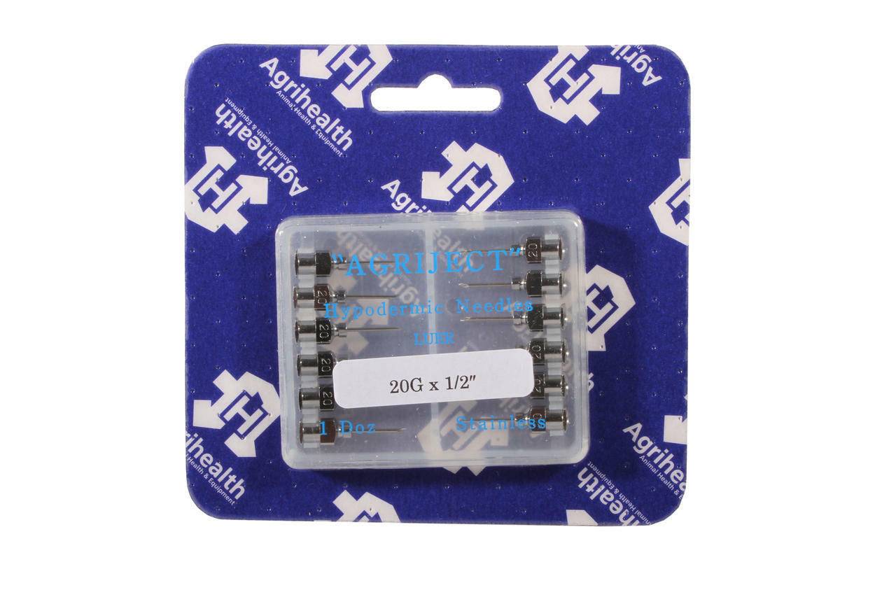 19 g 3/8 inch Agriject Luer Fit-naalden x 12